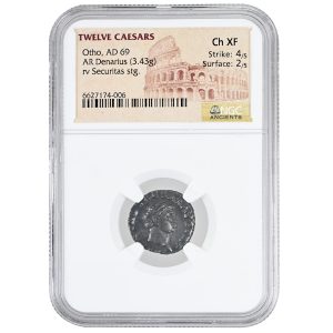 Otho AD 69 AR Denarius Twelve Caesars NGC Ch XF Strike 4/5 Surface 2/5 Rare Roman Silver