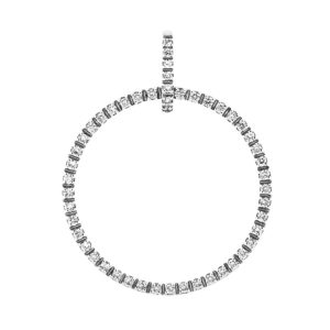 18K White Gold Diamond Circle Pendant