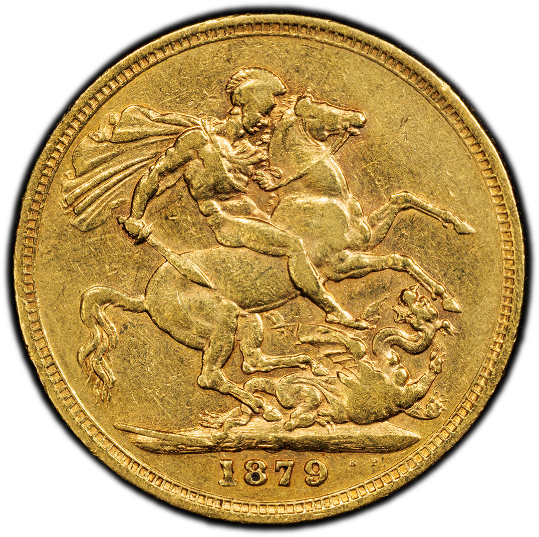 1879-M Sovereign St George Victoria PCGS XF45