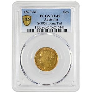 1879-M Sovereign St George Victoria PCGS XF45