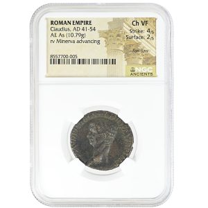 Roman Empire | Claudius AE As 41–54 AD NGC Choice VF Strike 4/5 | Surface 2/5