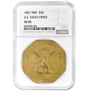 1852 $50 Assay 900 California Gold NGC XF45 U.S. Assay Office
