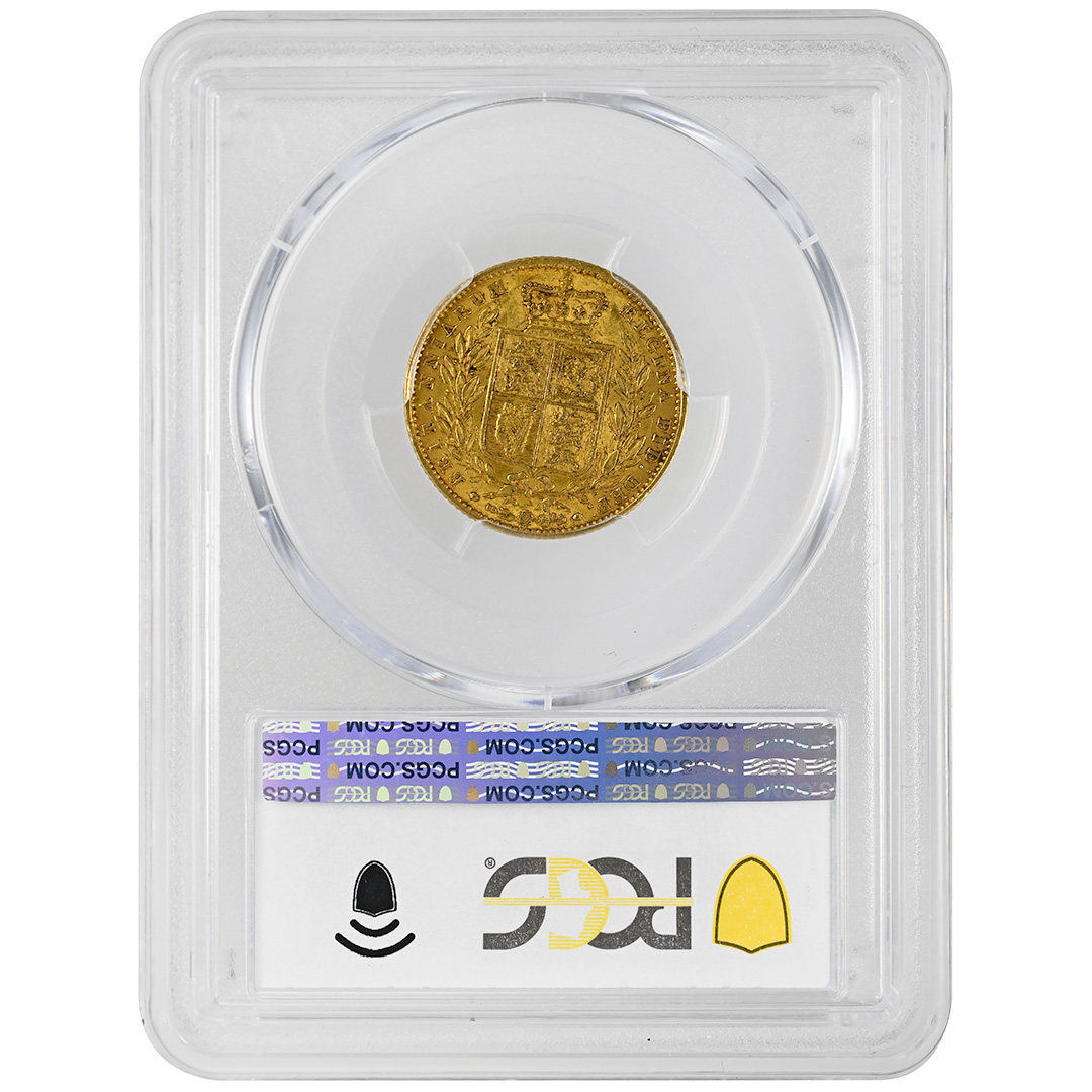 1855 Great Britain Gold Sovereign Victoria WW Incuse PCGS AU53