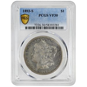 1893-S $1 Morgan Dollar Rare Coin PCGS VF30