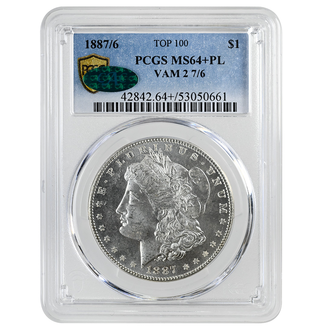 1887/6 $1 Morgan Dollar Rare Coin PCGS MS64+PL VAM 2 7/6