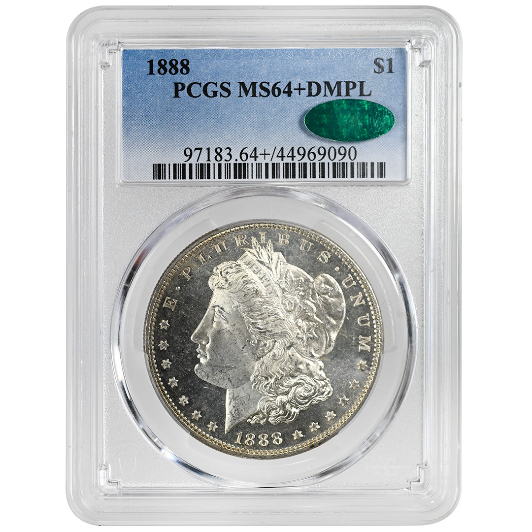 1888 $1 Morgan Dollar Rare Coin PCGS MS64+ DMPL CAC