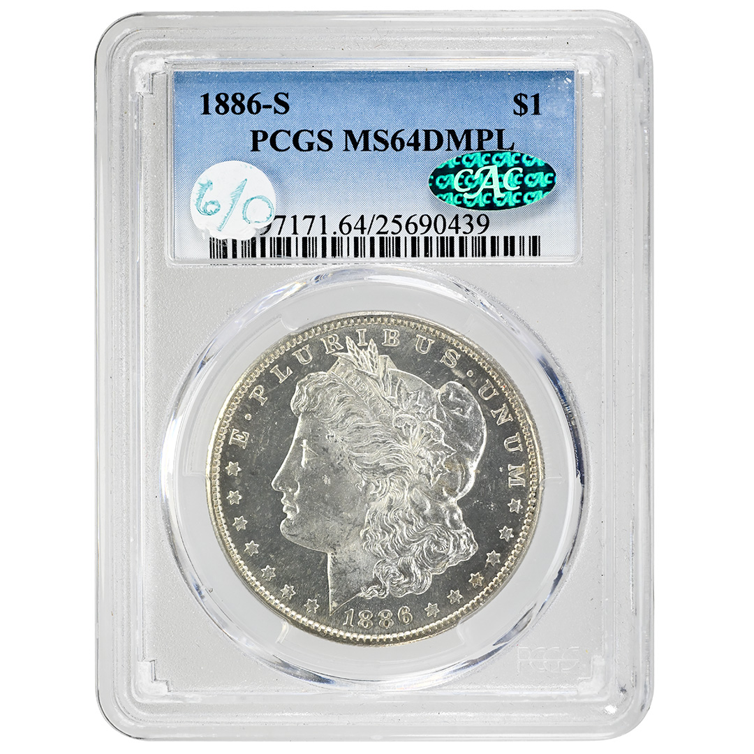 1886-S $1 Morgan Dollar Rare Coin PCGS MS64DMPL CAC