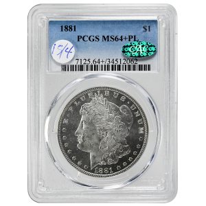1881 $1 Morgan Dollar Rare Coin PCGS MS64+ PL CAC