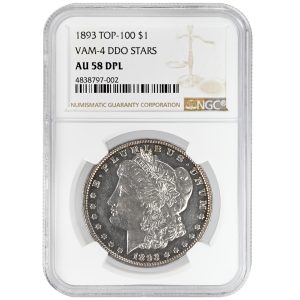 1893 $1 Morgan Dollar Rare Coin NGC AU58DPL