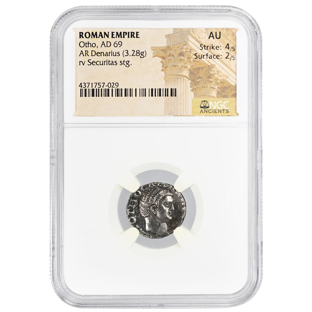 Otho AD 69 AR Denarius NGC AU Strike 4/5 Surface 2/5