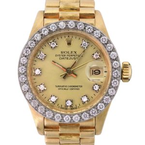 Rolex Datejust 26mm Ladies 18K Yellow Gold Diamond Watch