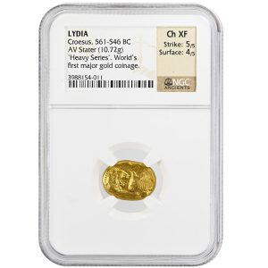 Lydia AV Stater Croesus 561 546 BC Ancient Gold Coin 10.72g Strike 5/5 Surface 4/5