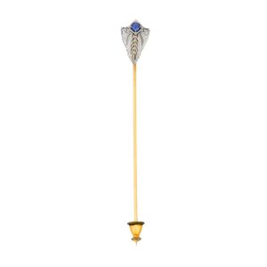14K Two-Tone Gold Antique Spinel Stick Pin