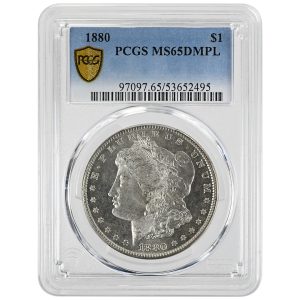 1880 $1 Morgan Dollar Rare Coin PCGS MS65DMPL