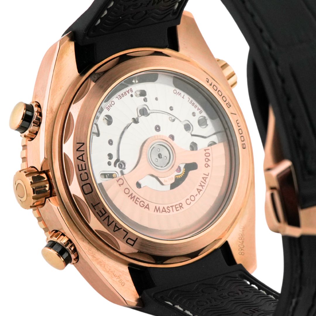 Omega Seamaster Planet Ocean 18K Rose Gold Black Dial 600M