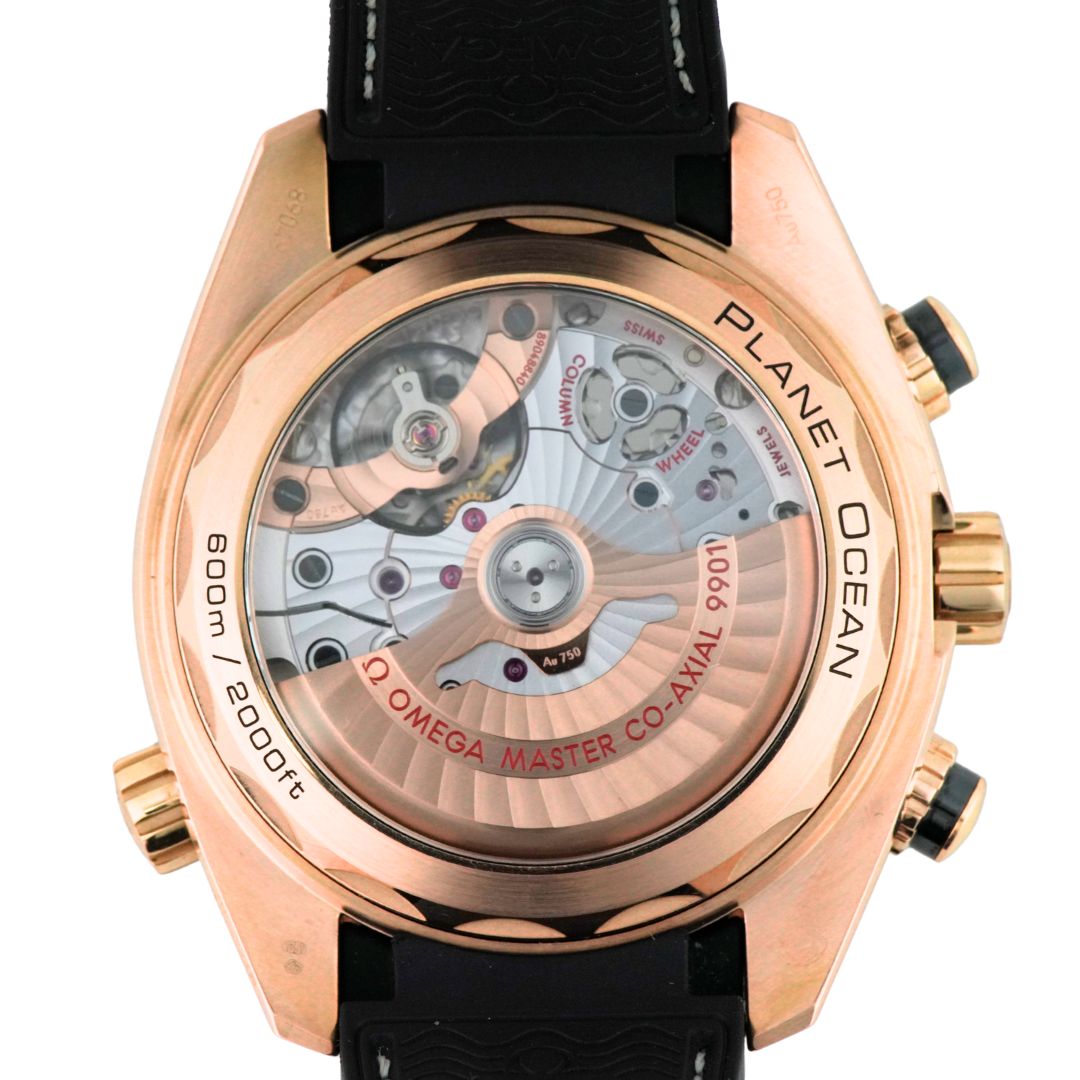 Omega Seamaster Planet Ocean 18K Rose Gold Black Dial 600M