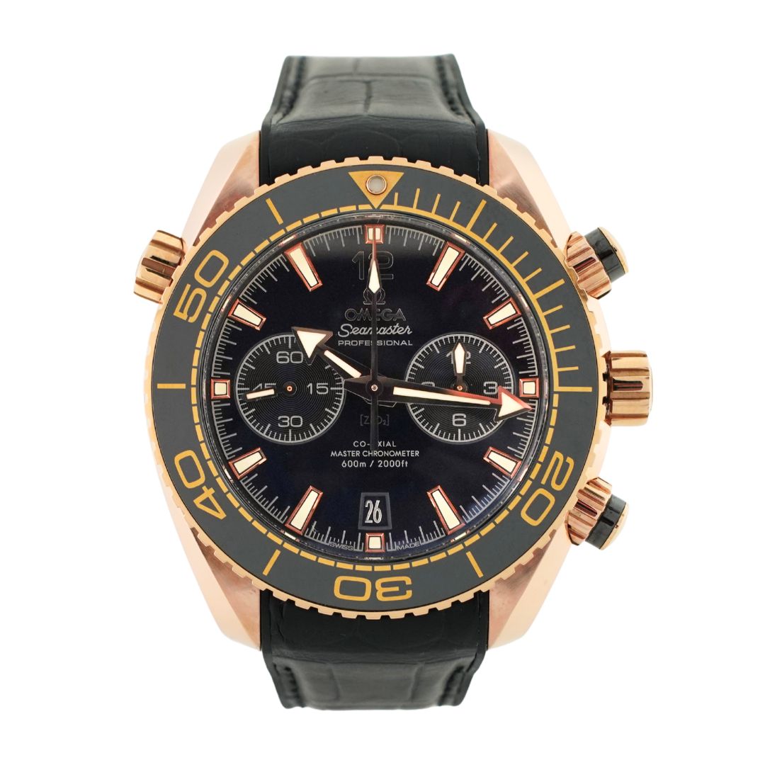 Omega Seamaster Planet Ocean 18K Rose Gold Black Dial 600M