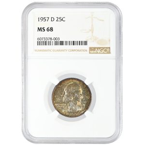1957-D 25C Washington Quarter Rare Coin NGC MS68
