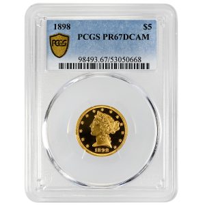 1898 $5 Liberty Head Rare Coin PCGS PR67DCAM