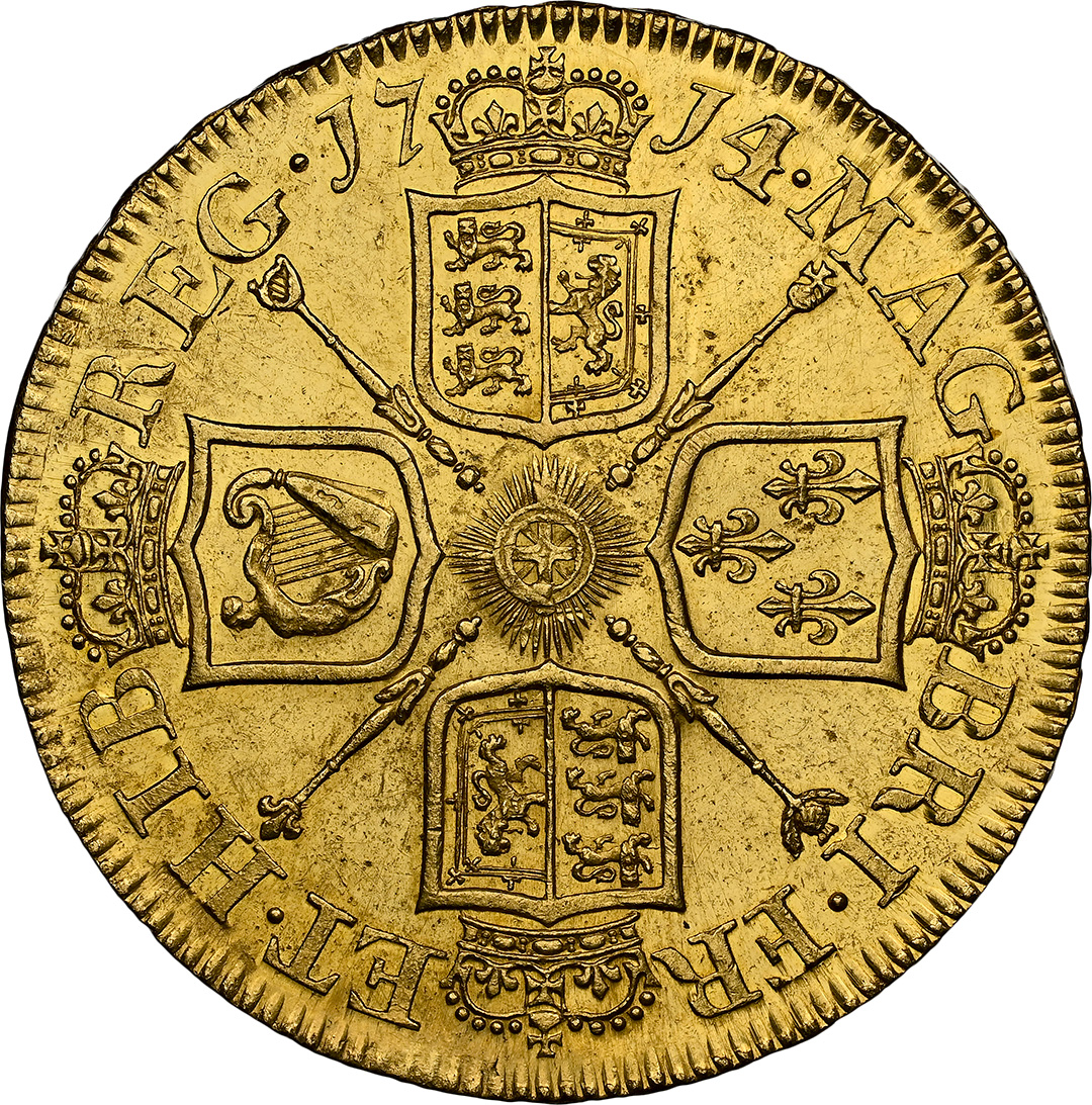 1714/1 5 Guineas Queen Anne Ex Millenia Collection NGC MS62 PL - Image 3