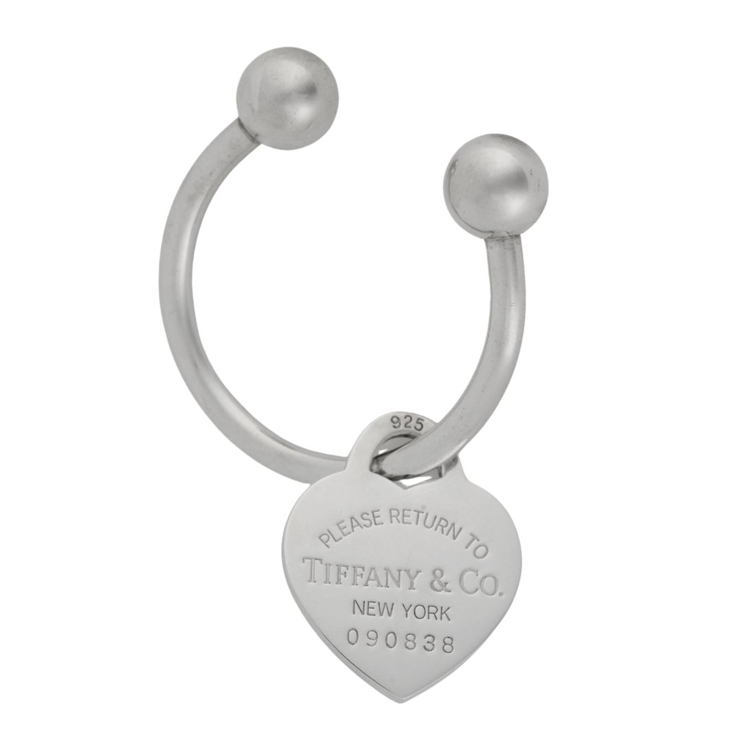 Vintage Tiffany & Co Sterling Silver Heart Tag Charm Horseshoe Key