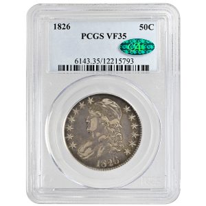 1826 50C Capped Bust Half Dollar Rare Coin PCGS VF35 CAC