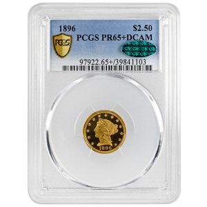 1896 $2.50 Liberty Head Rare Coin PCGS PR65+DCAM CAC