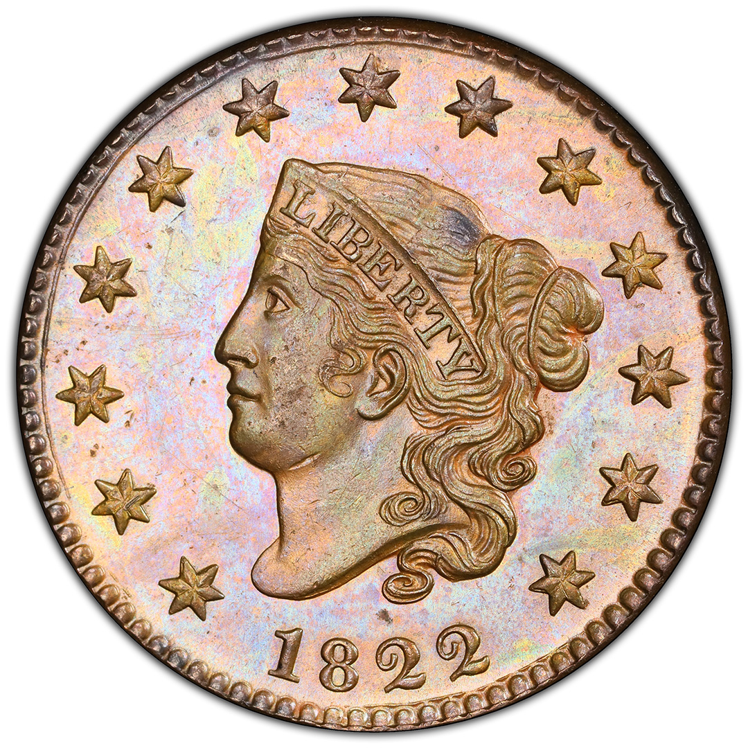 1822 1C Coronet Head PCGS PR63BN Cent Newcomb 6