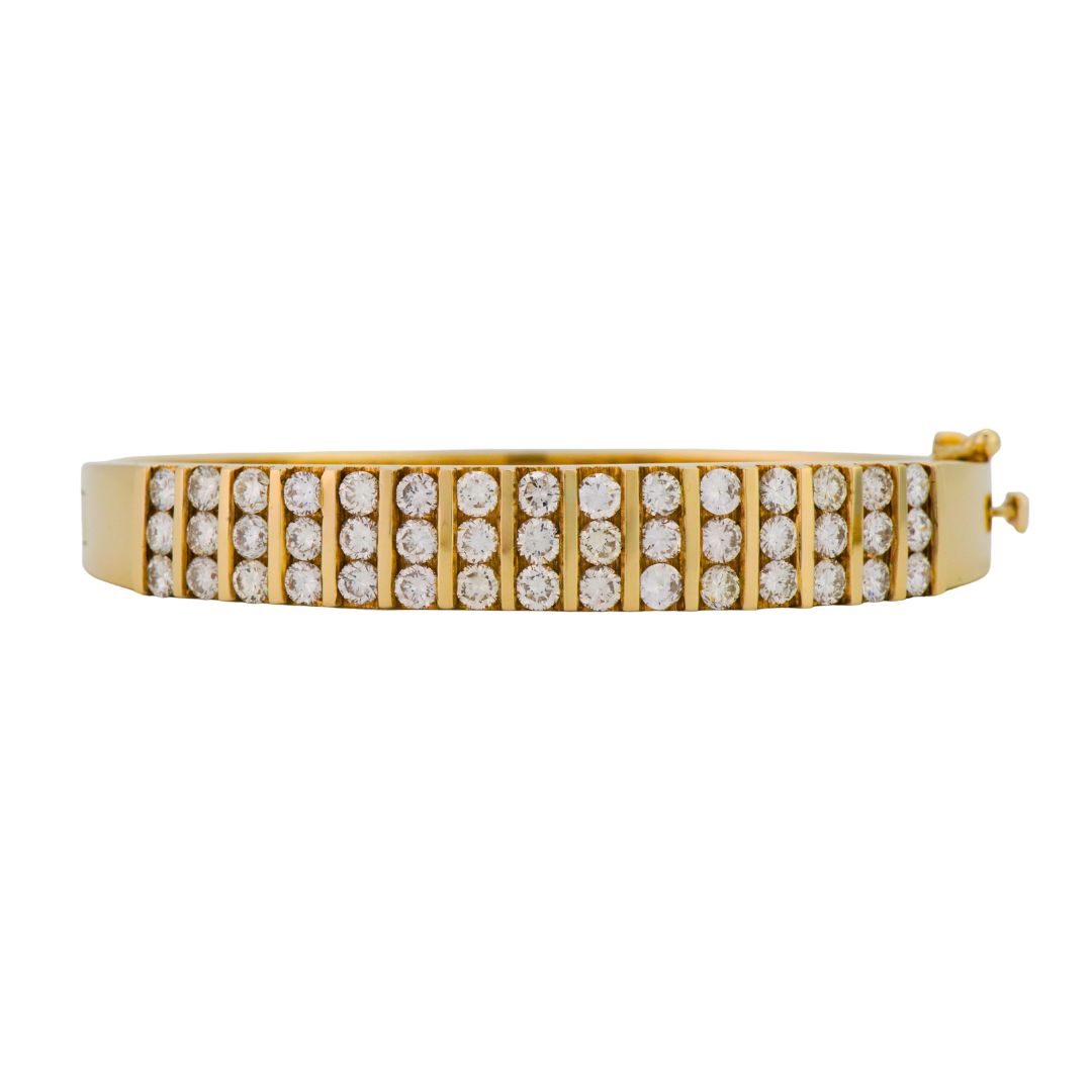 14K Yellow Gold Diamond Bangle Bracelet