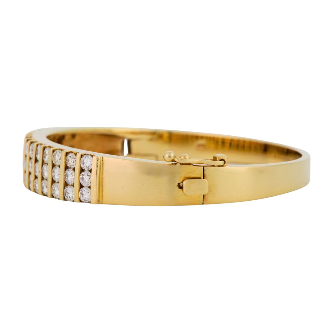 14K Yellow Gold Diamond Bangle Bracelet