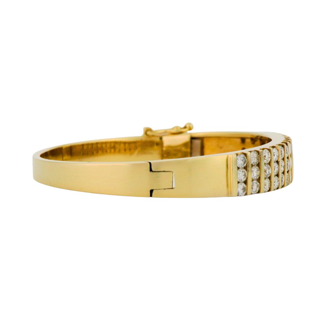 14K Yellow Gold Diamond Bangle Bracelet