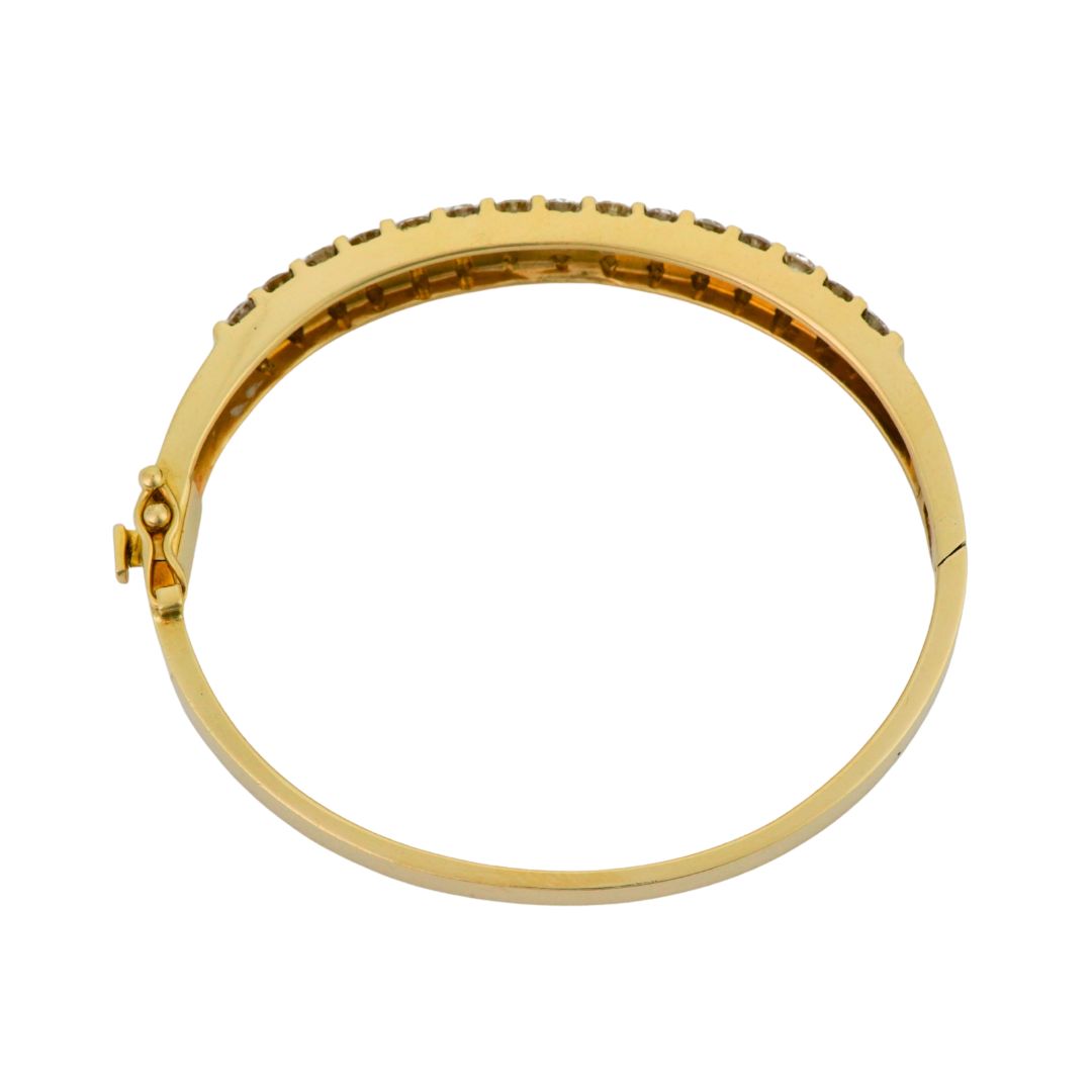 14K Yellow Gold Diamond Bangle Bracelet