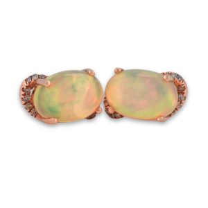14K Rose Gold Ethiopian Opal Drop Earrings