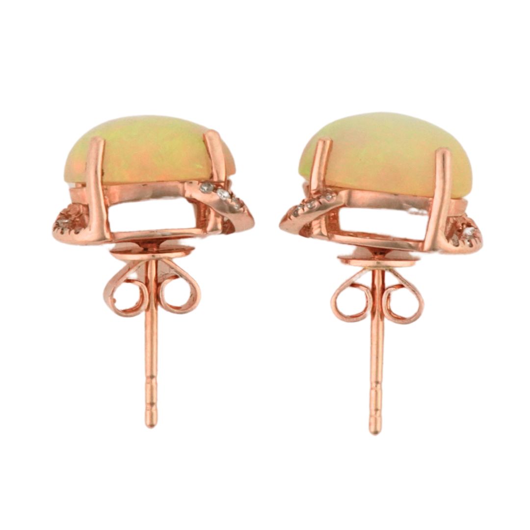 14K Rose Gold Ethiopian Opal Drop Earrings