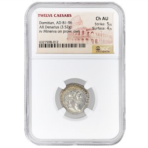 Twelve Caesars Domitian AR Denarius Roman Silver Coin AD 81-96 