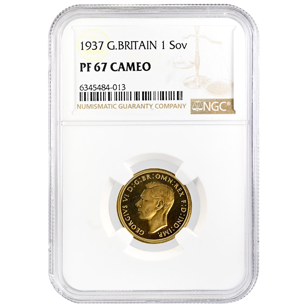 1937 Sovereign GREAT BRITAIN NGC PF67CAMEO George VIĀ