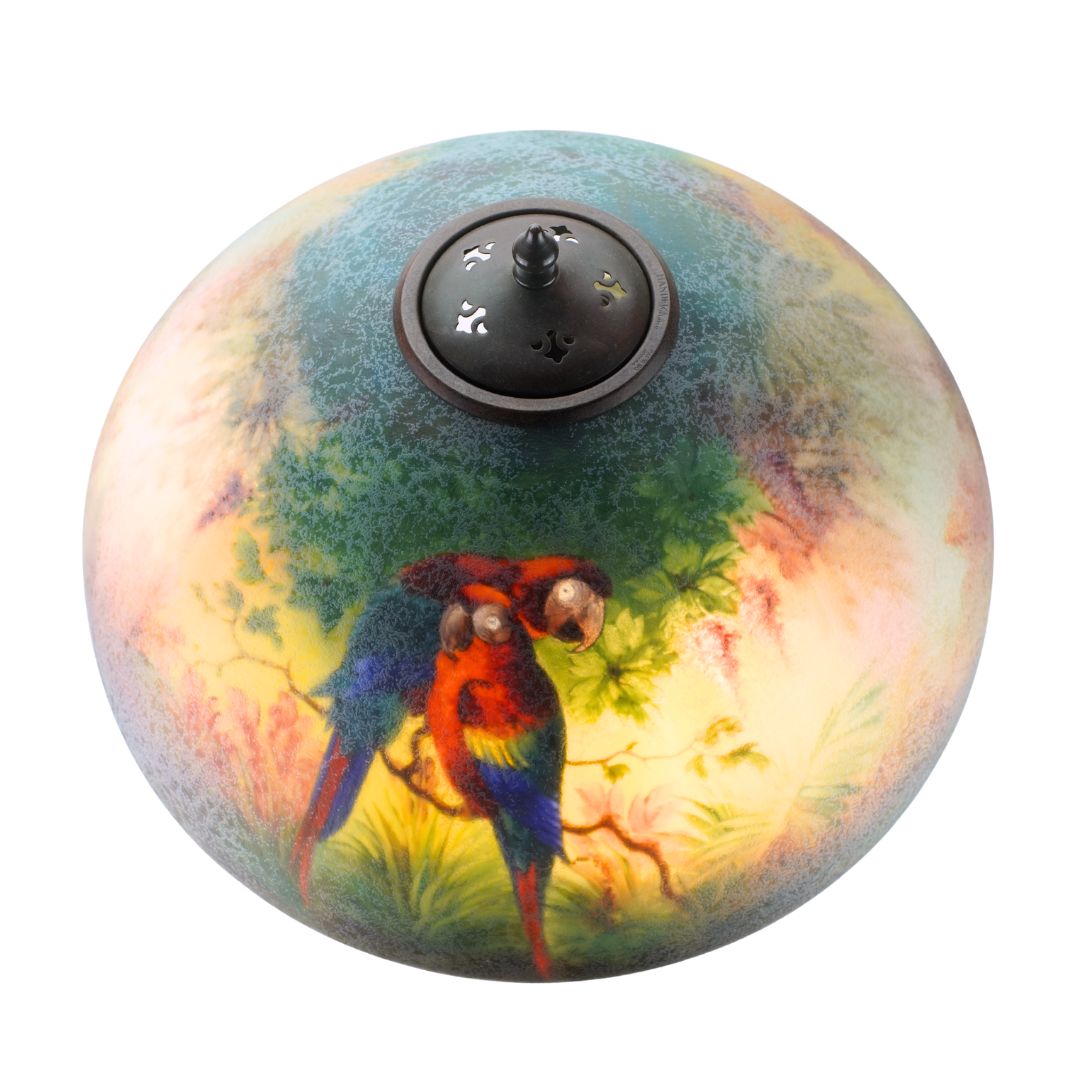 Handel Reverse Painted Birds of Paradise Table Lamp - Image 3