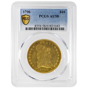 1796 $10 Draped Bust Rare Coin PCGS AU58
