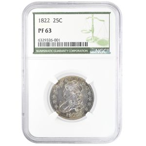 1822 25C Capped Bust Quarter Rare Coin NGC PF63