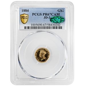 1884 G$1 Gold Dollar Rare Coin PCGS PR67CAM CAC