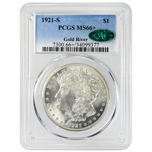 1921-S $1 Morgan Dollar Rare Coin PCGS MS66+ CAC