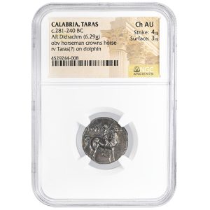 CALABRIA, TARAS c.281-240 BC AR Didrachm  Ancient Coin NGC Ch AU