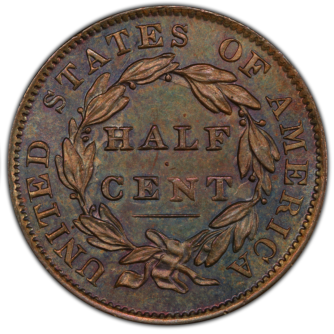 1833 1/2C Classic Head Half Cent Rare Coin PCGS PR64BN