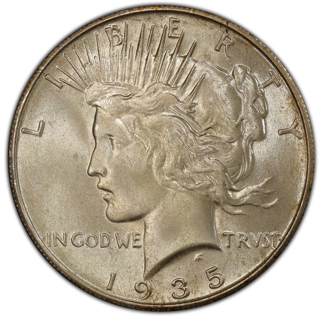 1935-S $1 Peace Dollar Rare Coin PCGS MS66+ CAC