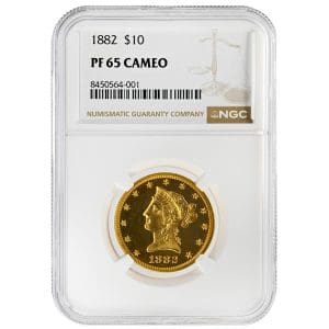 1882 $10 Liberty Head Rare Coin NGC PF65CAM