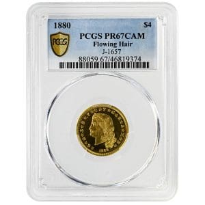 1880 $4 Flowing Hair Stella PCGS PR67CAM