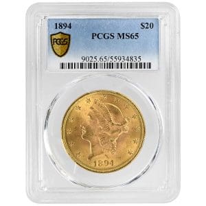 1894 $20 Liberty Head PCGS MS65
