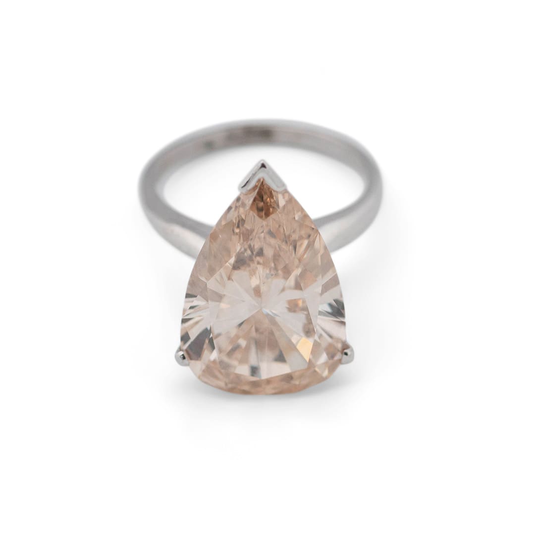 11.35 Carat Natural Fancy Yellow Brown Pear Brilliant Diamond Ring GIA Certified Rare Luxury - Image 3