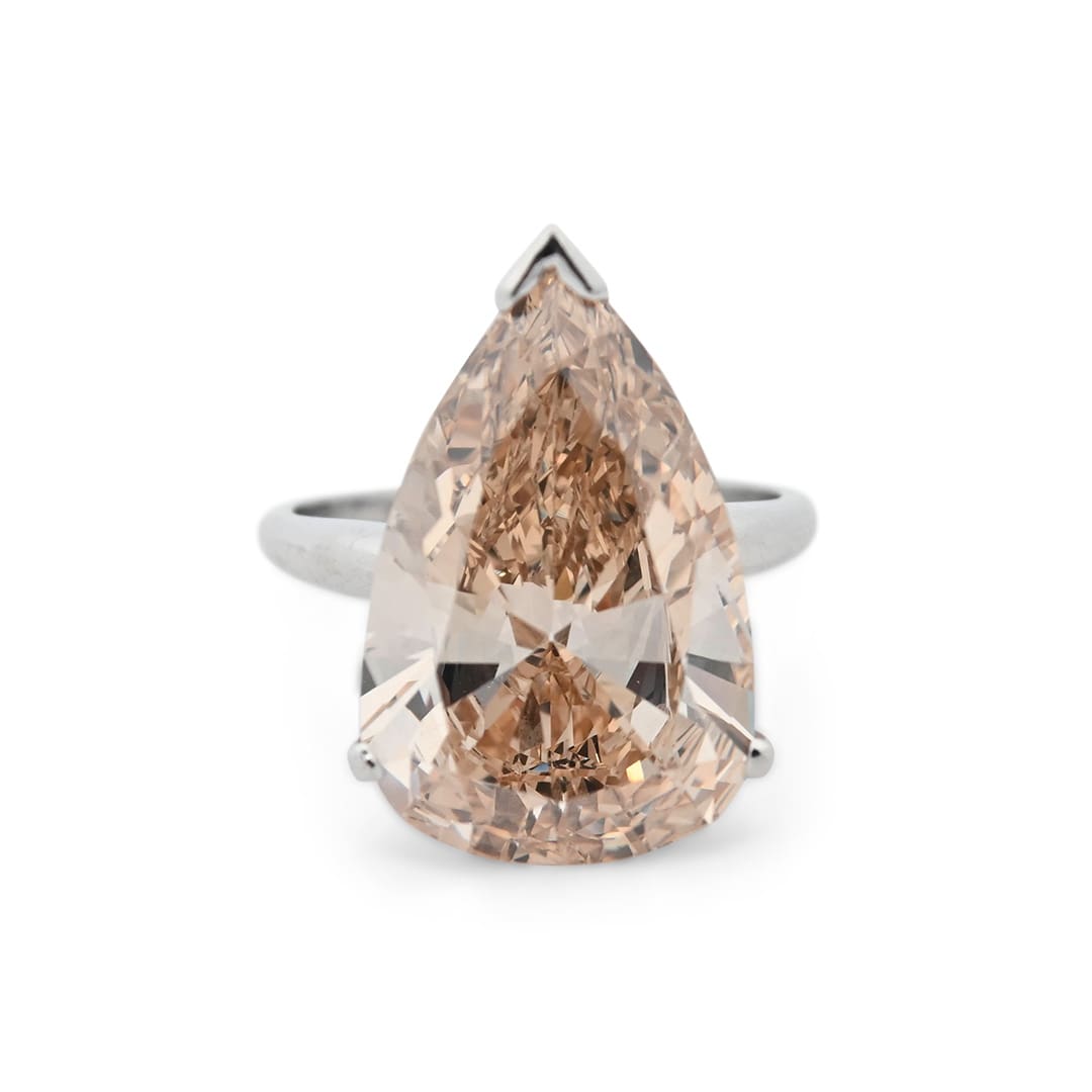 11.35 Carat Natural Fancy Yellow Brown Pear Brilliant Diamond Ring GIA Certified Rare Luxury - Image 4