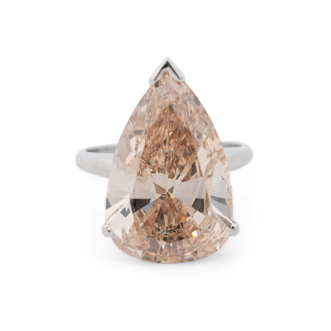 11.35 carat natural Fancy Yellow-Brown Pear brilliant Diamond